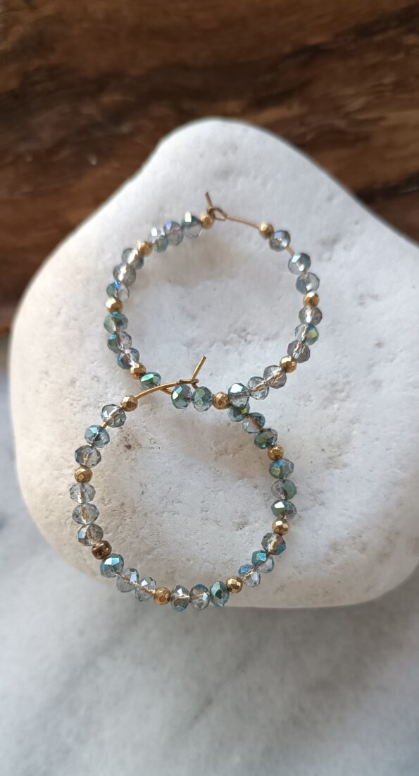 Crystaline S hoops earrings